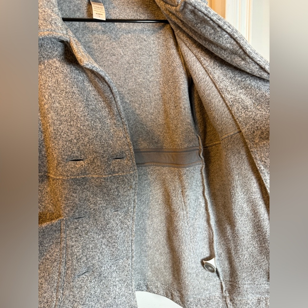 Patagonia Womens Better Sweater Gray Double Breasted Peacoat Jacket Size Large - Picture 7 of 12